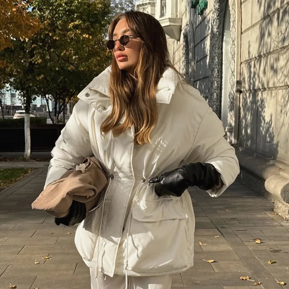 SOERA Emily Stand Collar Padded Puffer Coat - Coat - SOERA-634883-BEI-M-35523 Beige M
