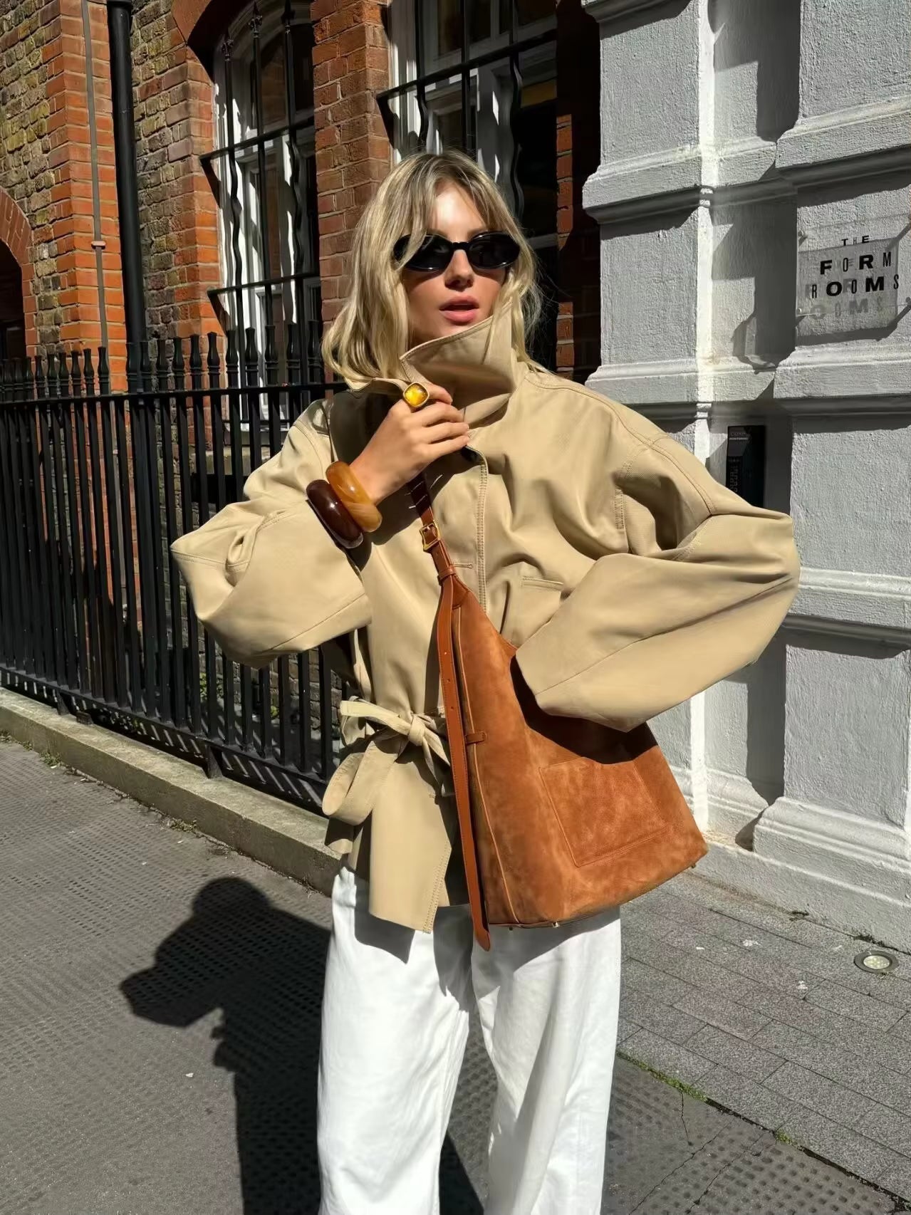 SOERA Julie Asymmetric Belted Trench Coat - Coat - SOERA-432003-KHA-M-37667 Beige M