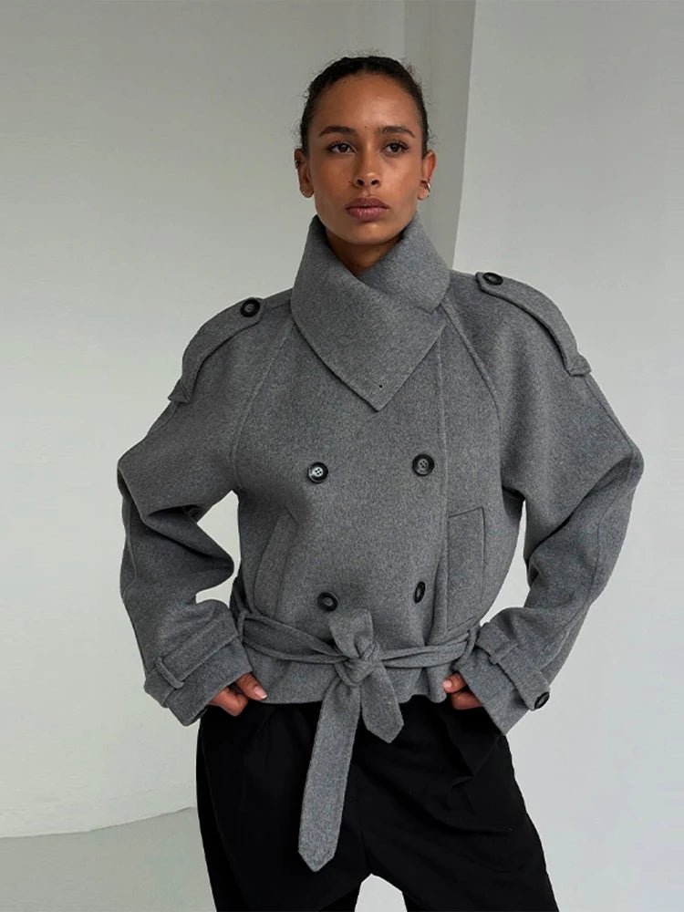 SOERA Sarah High Collared Coat - Coat - SOERA-559107-DEF-OS-87299 Gray S