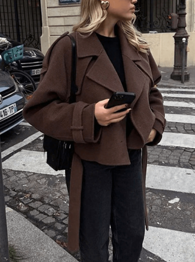 SOERA Sarah High Collared Coat - Coat - SOERA-559107-DEF-OS-87302 Brown S
