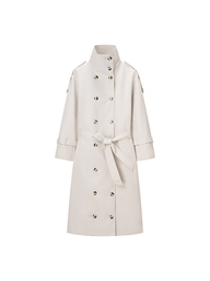 Sarah High Neck Belted Trench Coat