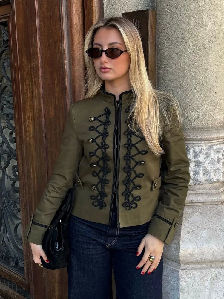 SOERA Becky Rope Knot Buckle Napoleon Jacket - Coats & Jackets - 1005011815872576-;rW1775826847912593544 Black XS