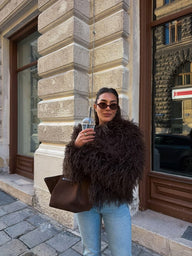 Cappotto in ecopelliccia Bella