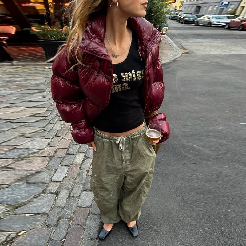 SOERA Olivia Shiny Puffer Jacket - Coats & Jackets - 3256809740158148-;nx1762946091734765841 Olive S