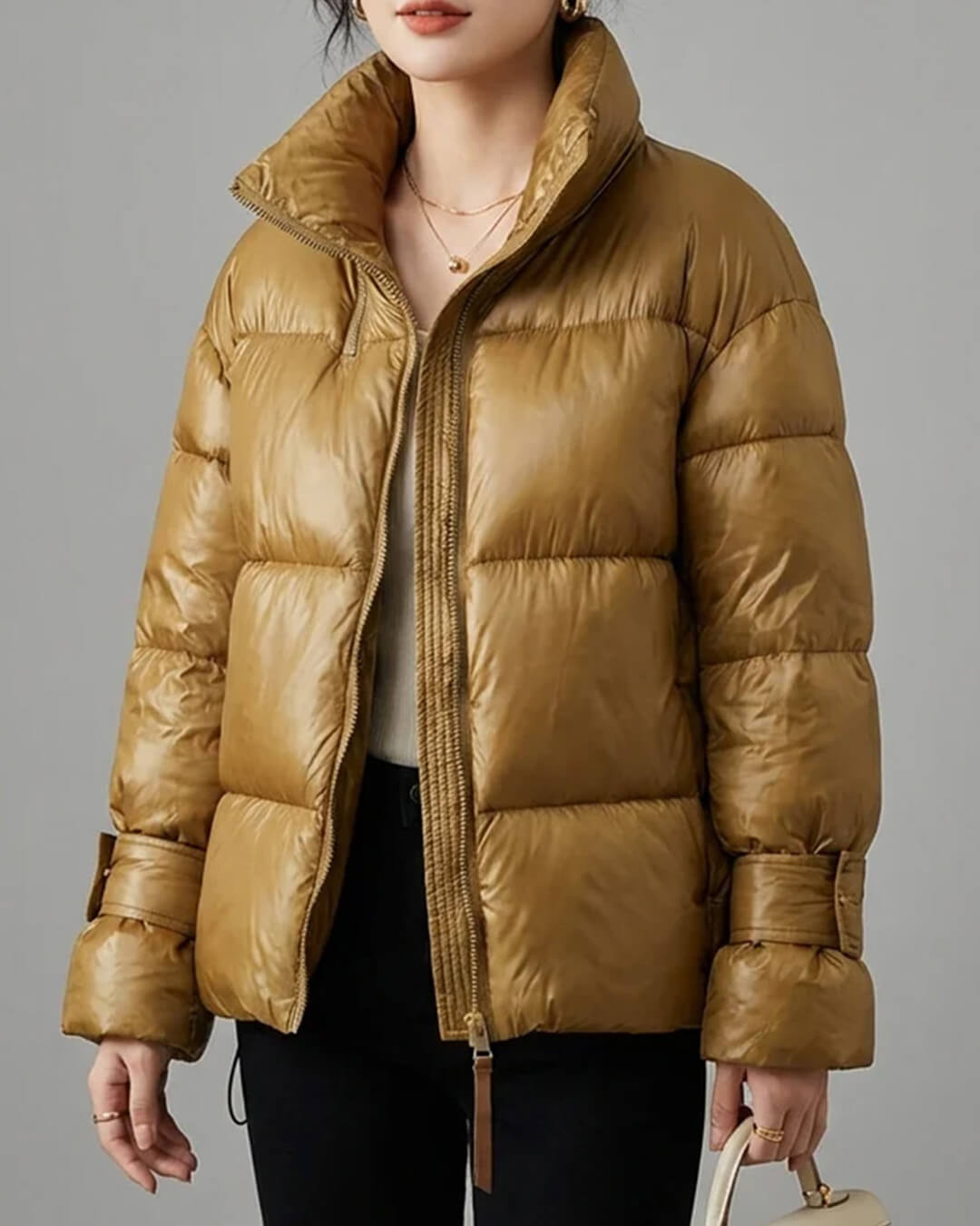 SOERA Olivia Shiny Puffer Jacket - Coats & Jackets -  Gold M