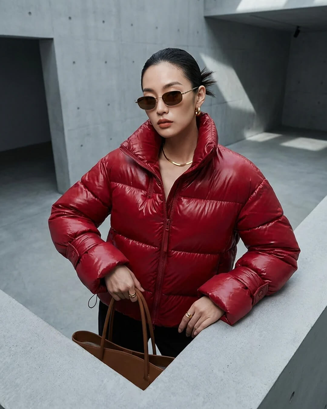 SOERA Olivia Shiny Puffer Jacket - Coats & Jackets -  Red M