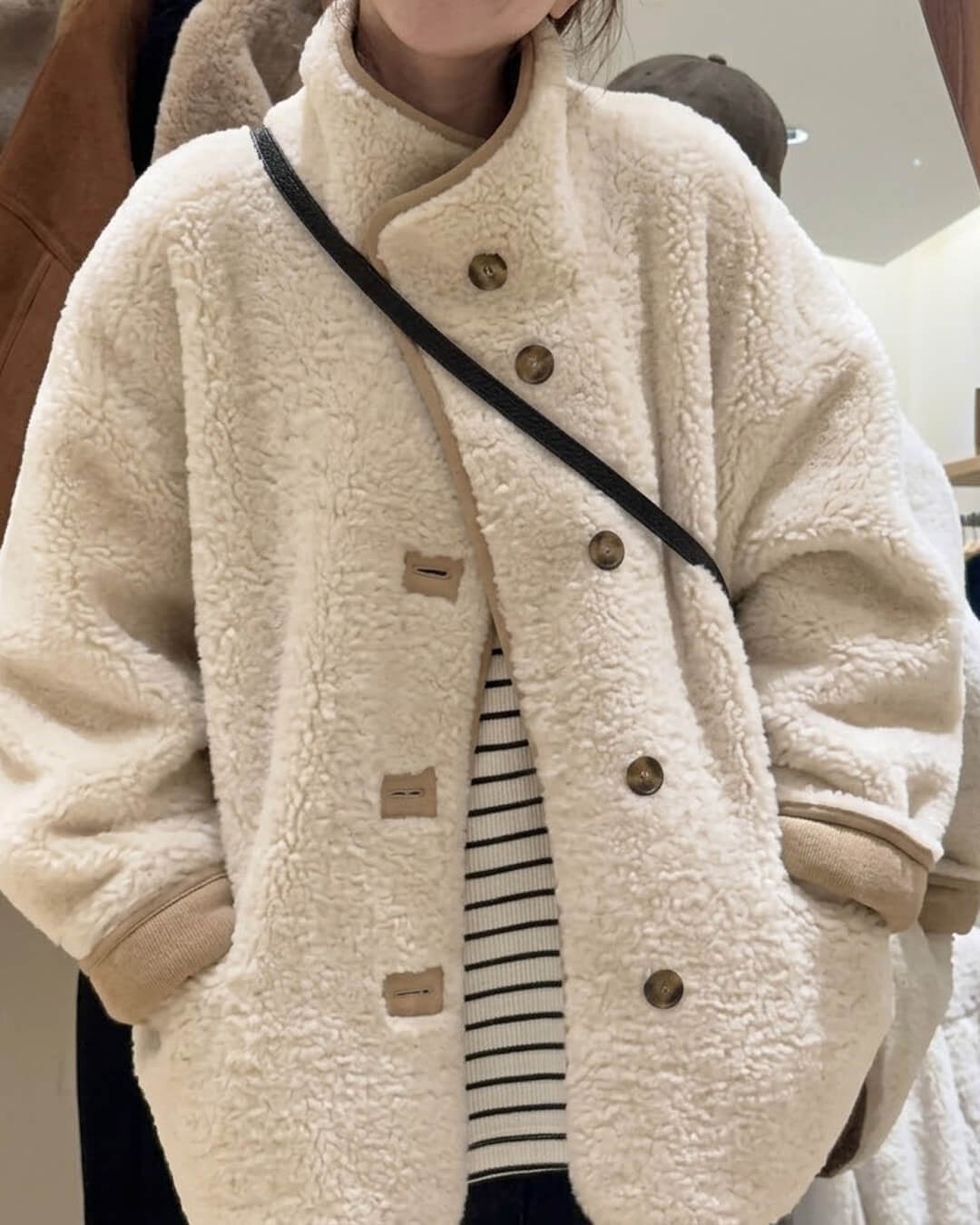 SOERA Vanya Stand Collar Faux Fur Coat - Coats & Jackets - dP1765731916179981300 L