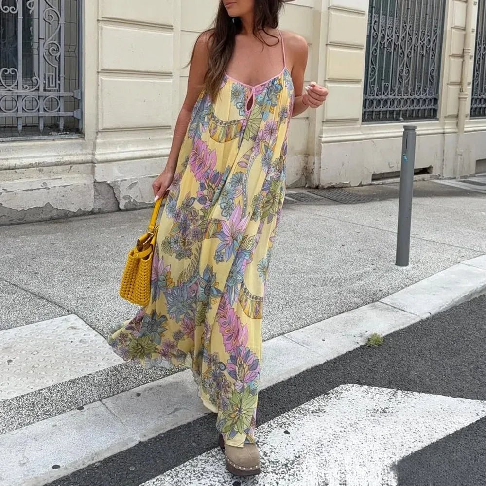SOERA Bianca Floral Chiffon Cami Dress - Dress -  Yellow XS