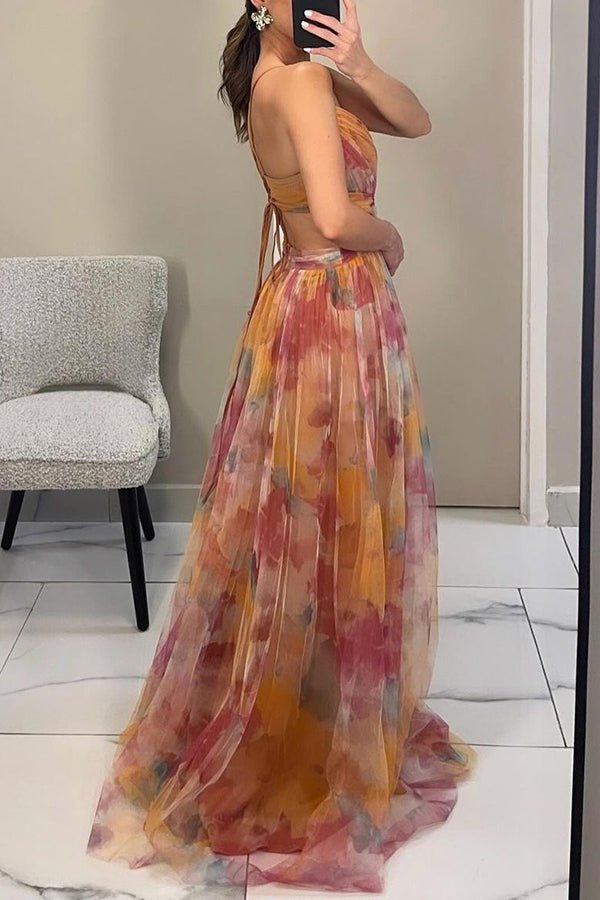 SOERA Bianca Floral V - Neck Maxi Dress - Dress -  Orange M