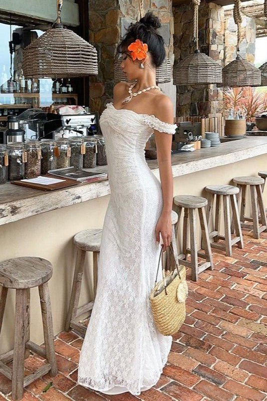 SOERA Bianca Lace Spaghetti Strap Maxi Dress - Dress -  White S