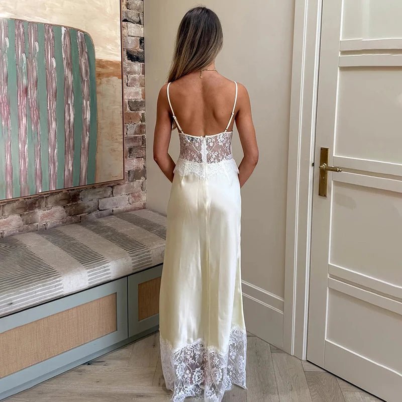SOERA Bianca Lace V - Neck Maxi Dress - Dress -  Beige S