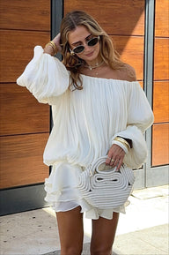 Bianca Off-Shoulder Ruffle Tiered Mini Dress