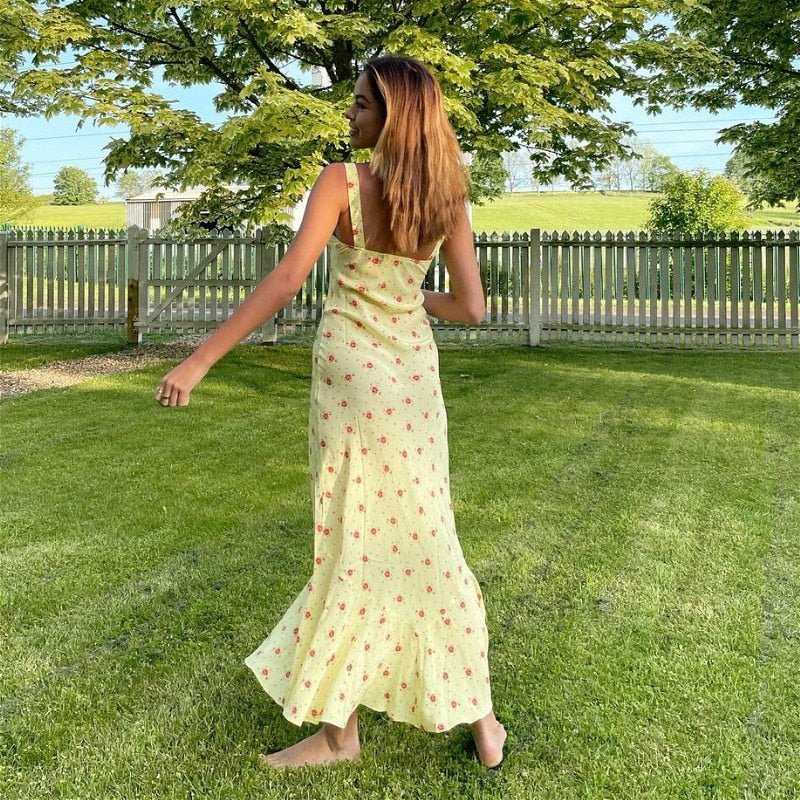 SOERA Erich Flared Ruffle Floral Dress - Dress - SOERA-665347-YEL-S-05539 Yellow S
