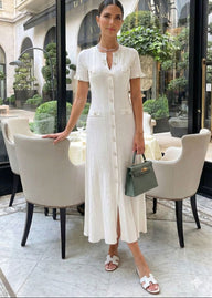 Abito midi in maglia con bottoni Beatrice