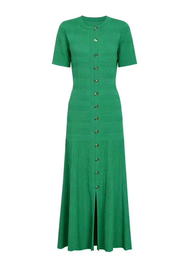 SOERA Quinn Ribbed Knit Midi Dress - Dress -  Green XS