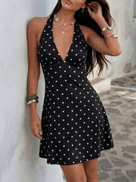 Sofia minidress a pois con schiena scoperta