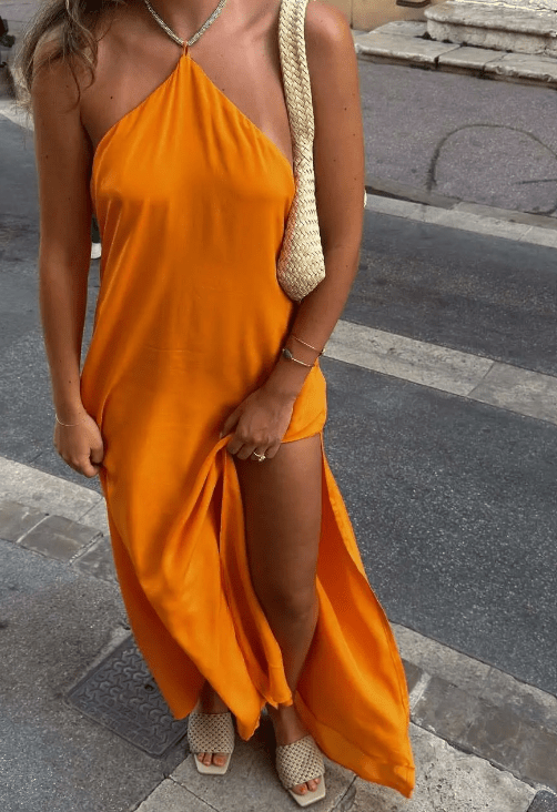SOERA Veron Sequin Halter Maxi Dress - Dress -  Orange S