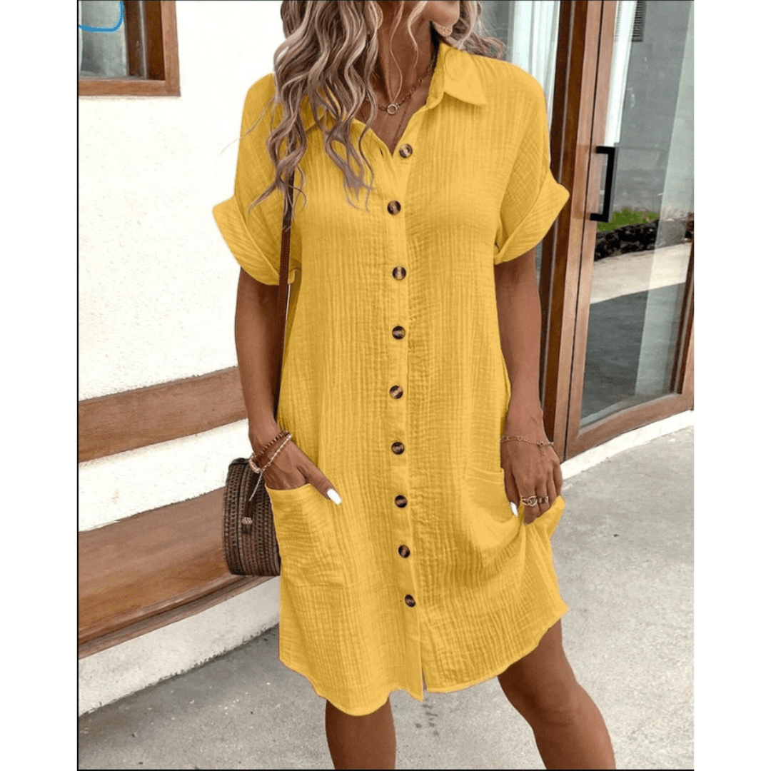SOERA Vivienne Modern Shirt Dress - Dress -  Yellow S