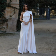 Abito Bianca in raso halter schiena scoperta
