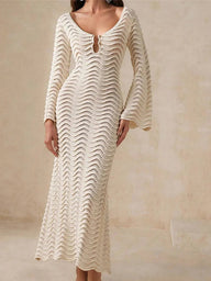 Abito maxi in maglia con allacciatura Arabella