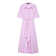 Vestito camicia midi Beatrice con cintura