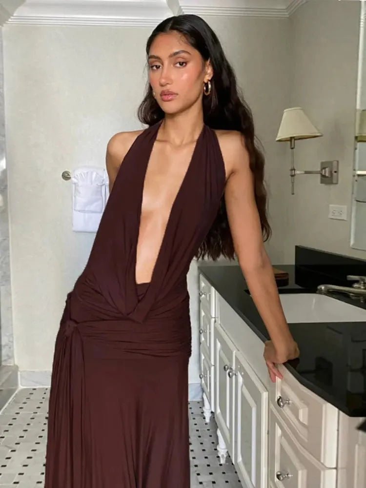 SOERA Bianca Deep V-Neck Bandage Dress - Dresses -  L