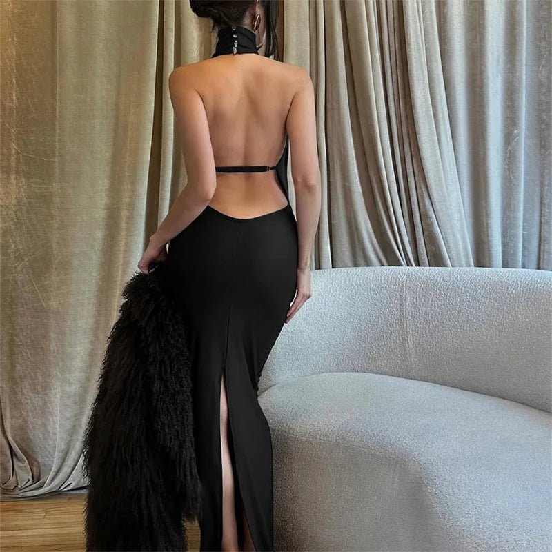 SOERA Bianca Sleeveless Backless Slit Maxi Dress - Dresses -  Brown XS