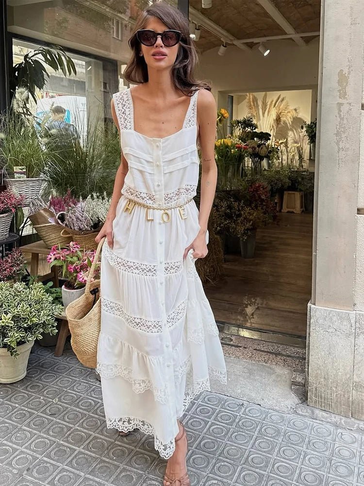SOERA Bianca Tiered Lace Patchwork Maxi Dress - Dresses -  XS