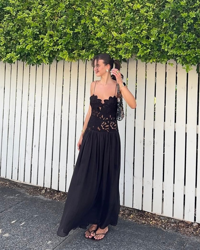 SOERA Celeste Lace Mesh Halter Evening Dress - Dresses -  Black XS