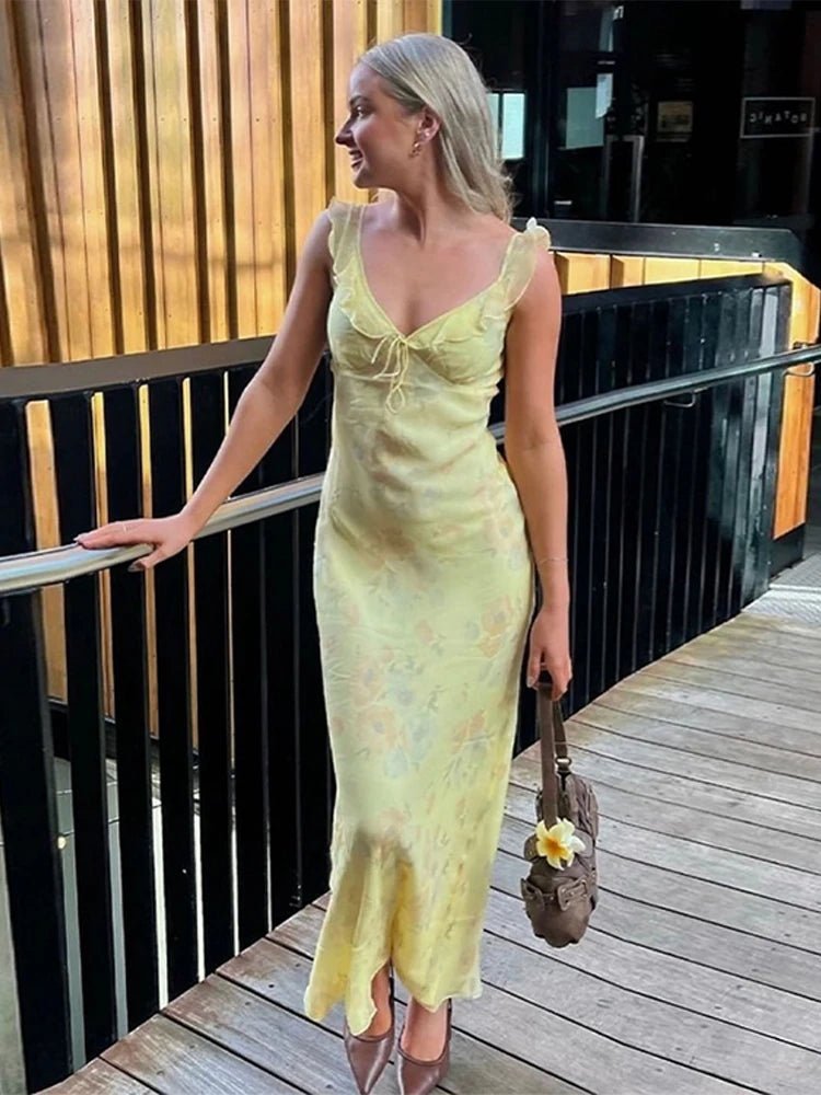 SOERA Clementine Ruffled Floral Maxi Dress - Dresses - UX1774532669753300676 M