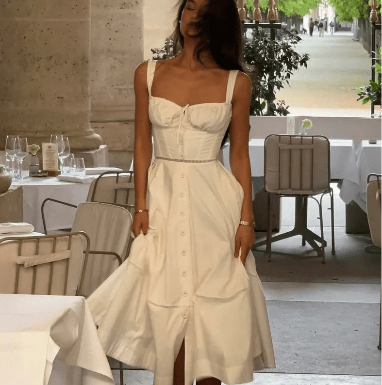 SOERA Dina Sleeveless Sweetheart Midi Dress - Dresses - XW1774532669741714878 S