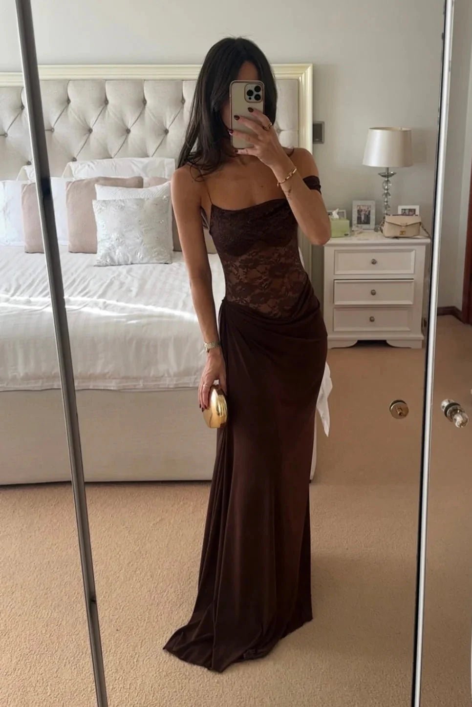 SOERA Emily Lace Maxi Summer Dress - Dresses -  Brown M