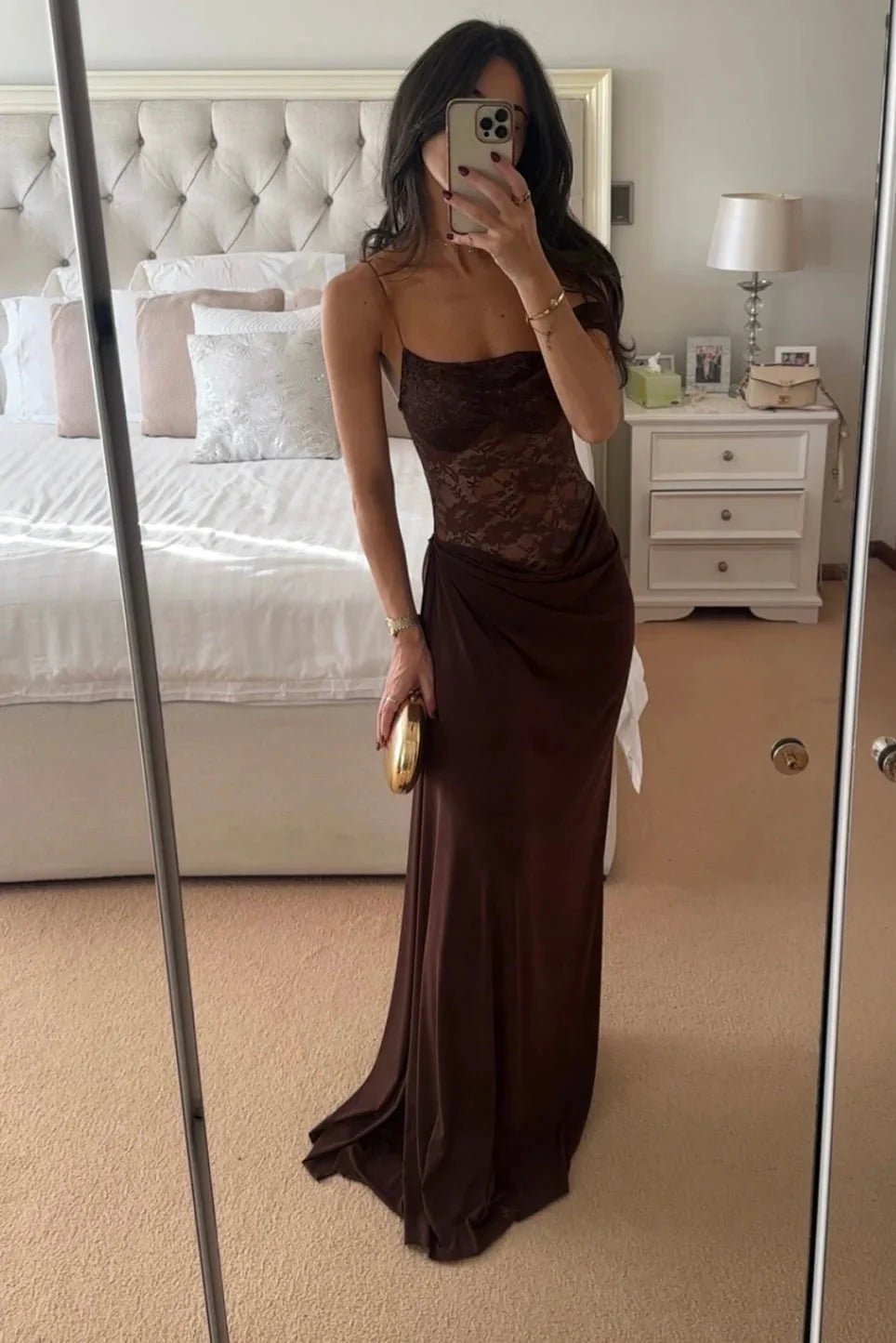 SOERA Emily Lace Maxi Summer Dress - Dresses -  Brown S