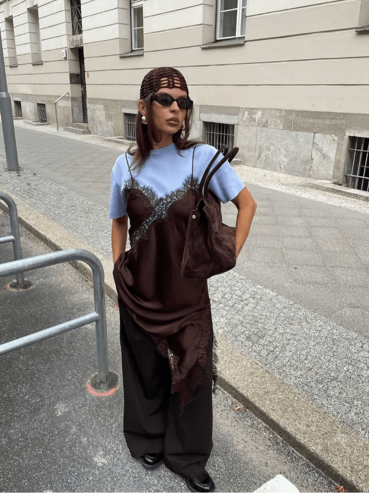 SOERA Kara Asymmetric Satin Mini Dress - Dresses - 1005009973435965-;zz1763048696673023127 Brown S