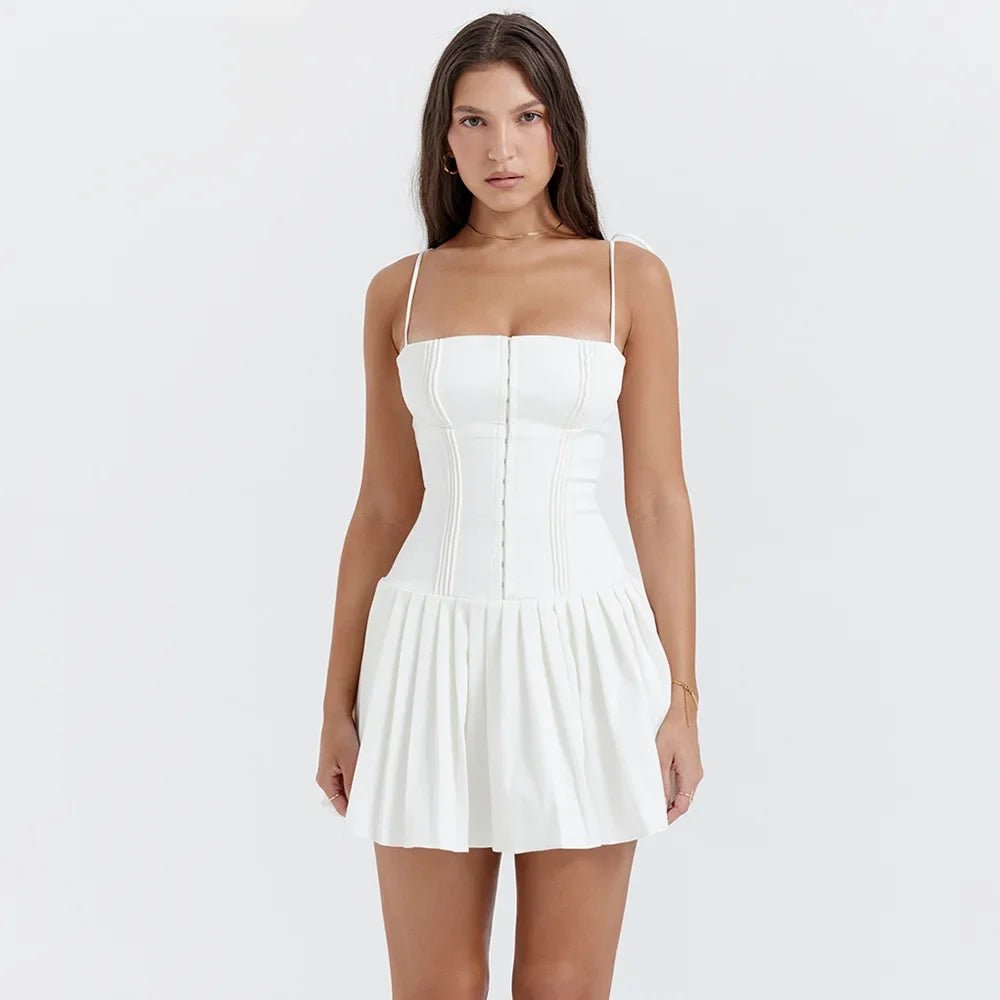 SOERA Karina Pleated Cami Mini Dress - Dresses - 1005005917219780-;WJ1771494648599730213 White S