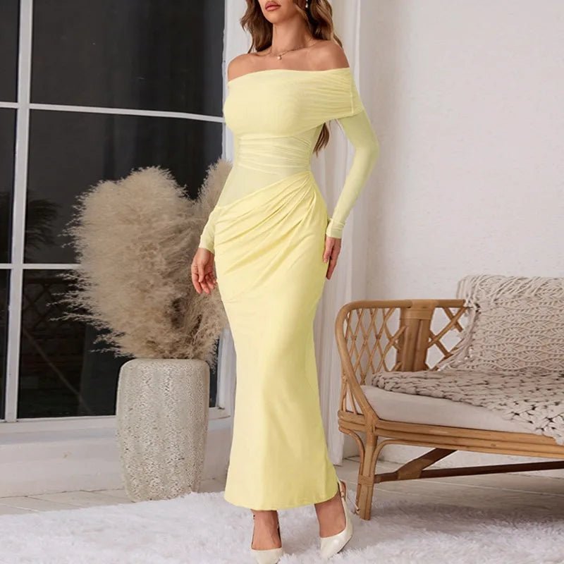 SOERA Lizy Long Sleeve Mesh Maxi Dress - Dresses - 1005008319705746-;Ey1769140532689213610 Green XS