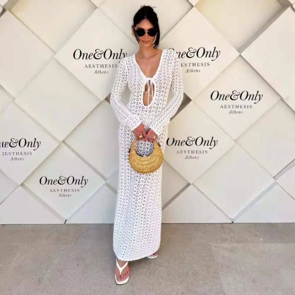 SOERA Lori Hollow Out Crochet Beach Dress - Dresses - 1005007384790575-;un1772135168694135114 S