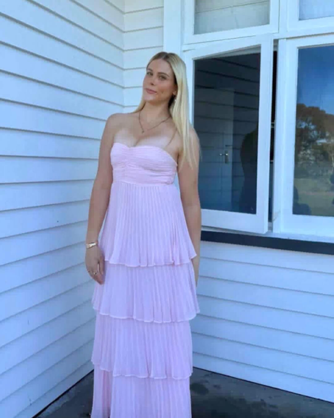 SOERA Michelle Strapless Pleated Tiered Maxi Dress - Dresses - EB1776061224045872085 M