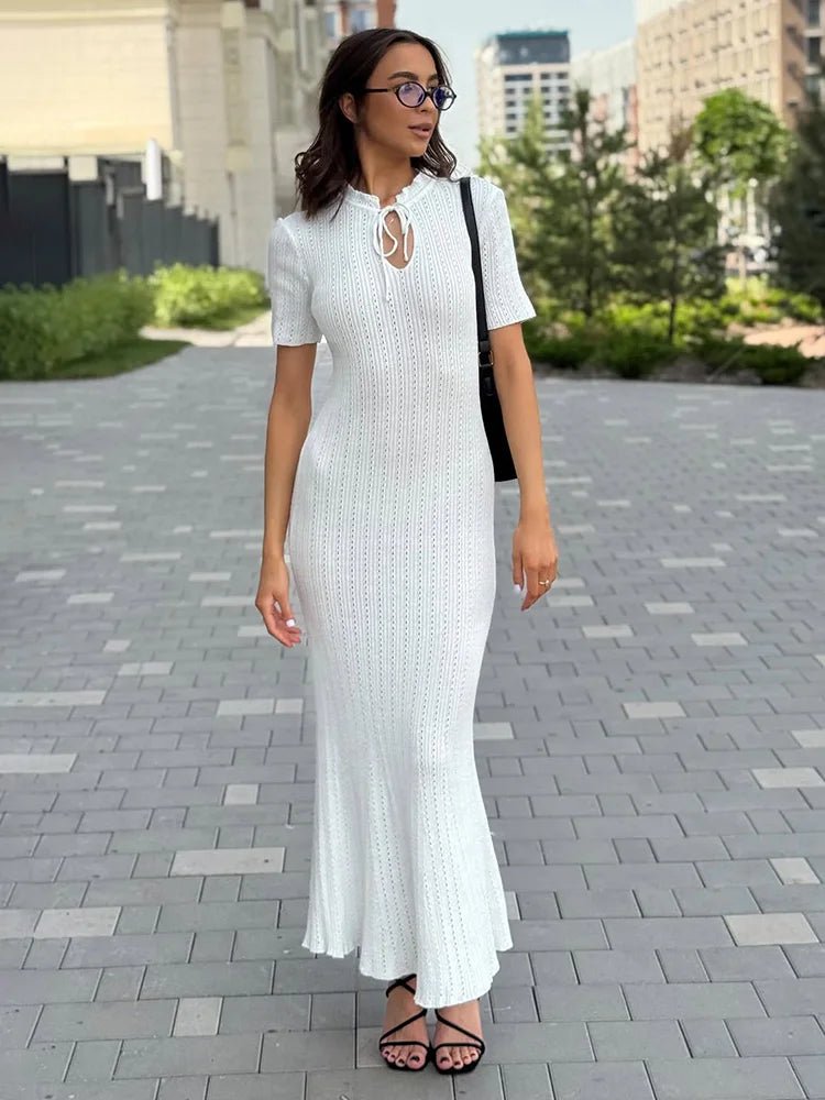 SOERA Nancy Bodycon Knitted Maxi Dress - Dresses - 1005009057952162-;dL1772045931369706934 White S