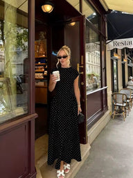 Abito lungo Bianca Flare con maniche a cappuccio