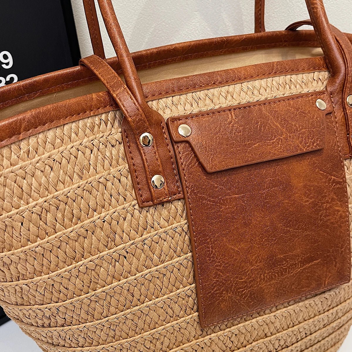 SOERA Beatrice Forest Woven Single - Shoulder Tote - Handbags -  Brown
