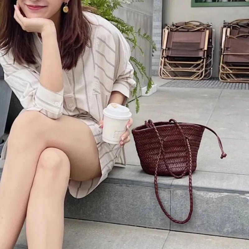 SOERA Blair Braided Bucket Shoulder Bag - Handbags - 1005007431075017-;dl1775499358493156191 Coffee