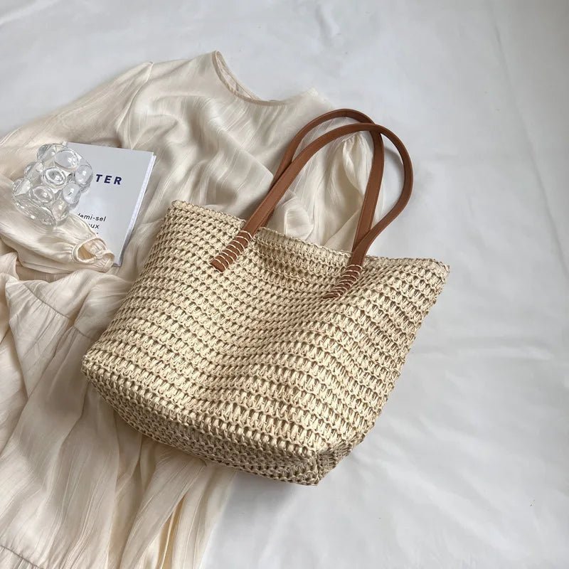 SOERA Celeste Woven Straw Beach Tote - Handbags -  Brown