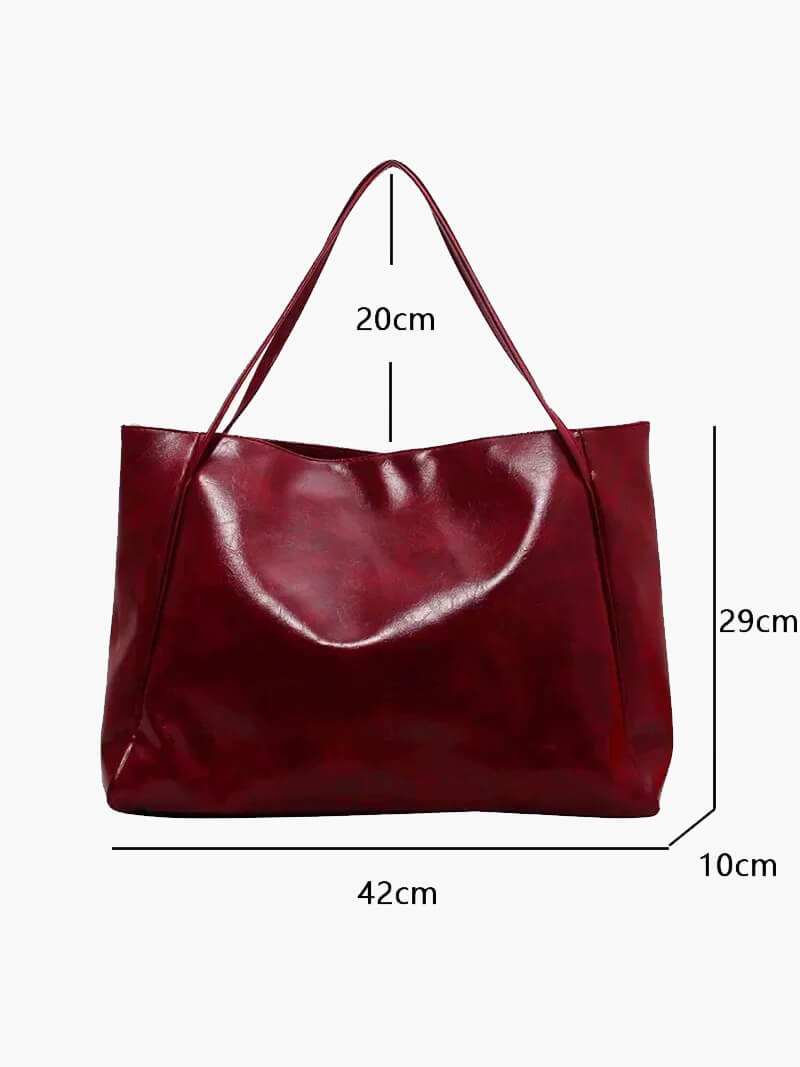 SOERA Diane Shopper Bag - Handbags - Soera-Diane-Faux-Leather-Bag-Burgundy-Blue Blue Regular