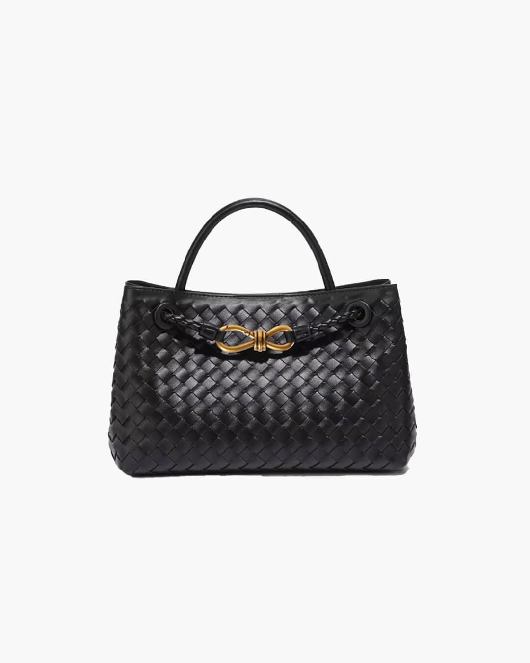 SOERA Lucia Vegan Leather Woven Bag Small - Handbags -  Black Regular