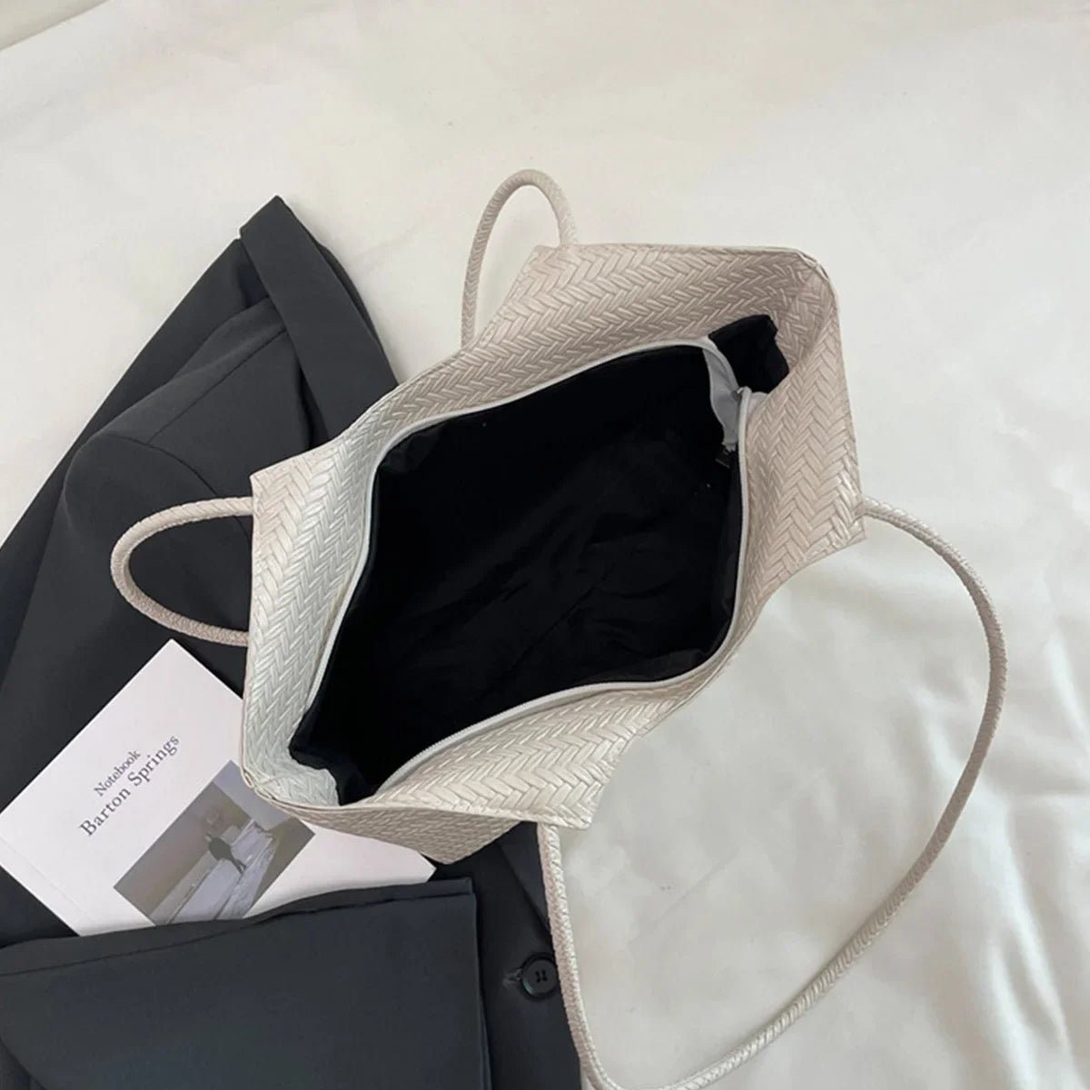 SOERA Riona Textured Weave Handbag - Handbags -  Dark Brown