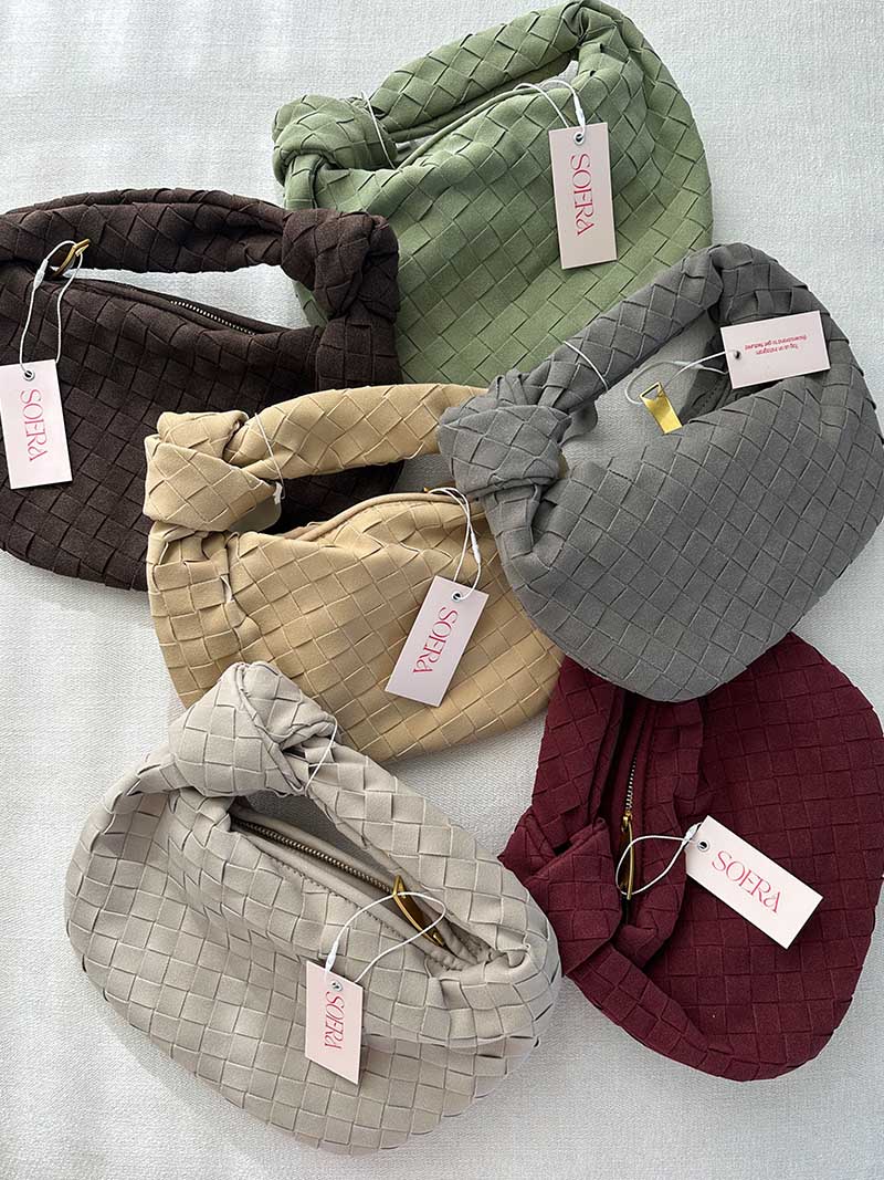 SOERA Woven Bag mini suede - Handbags - DBAD2-WK272006 Grey