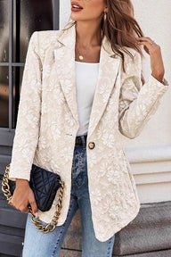 Nadia Jacquard Single Button Blazer