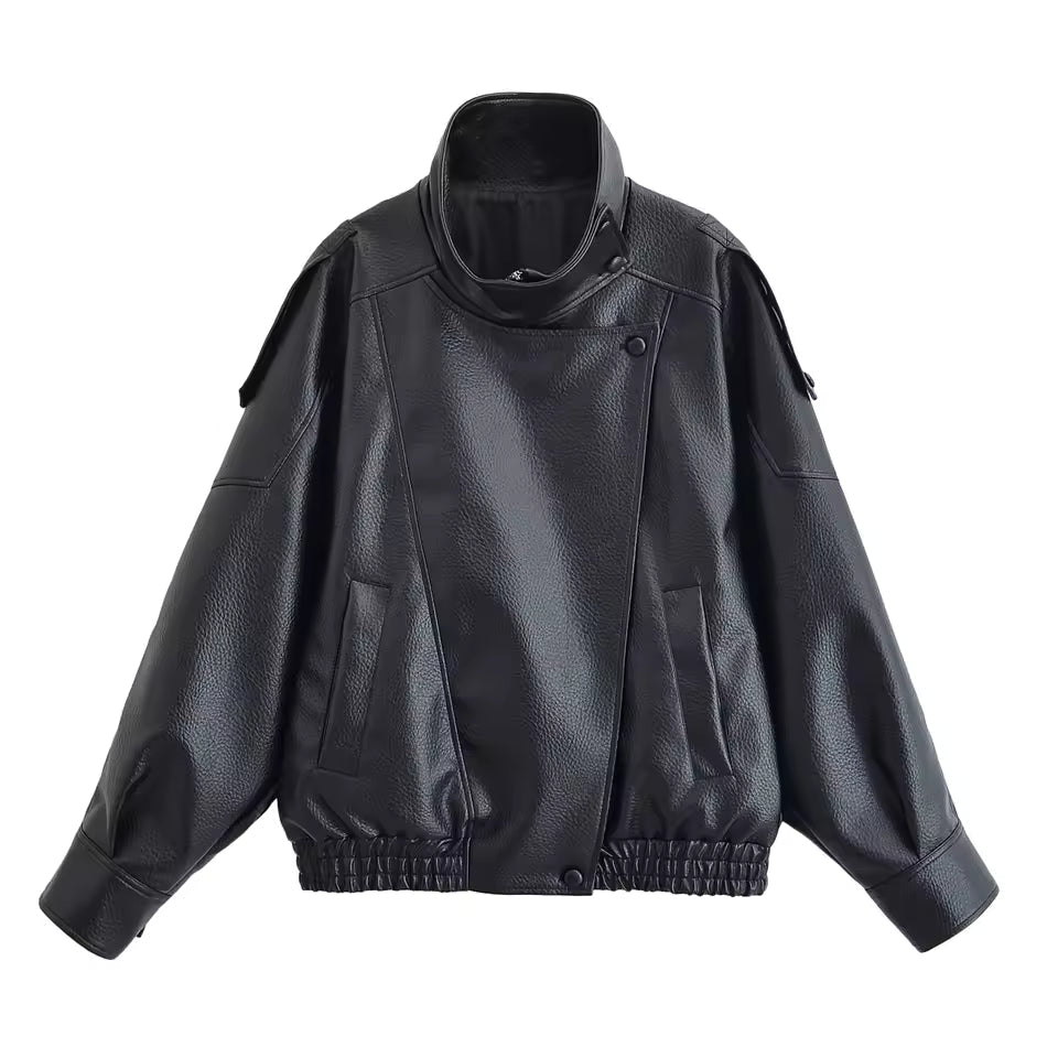 SOERA Elena Asymmetric Button Pocket Jacket - Jacket -  Black XS