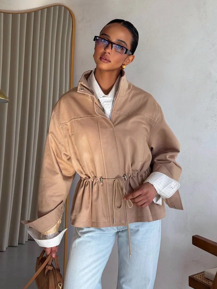 SOERA Esther Stand Collar Jacket - Jacket - SOERA-381763-KHA-S-56451 Beige S